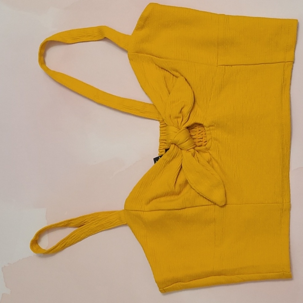 F21 Crop Cami Mustard Sz Medium